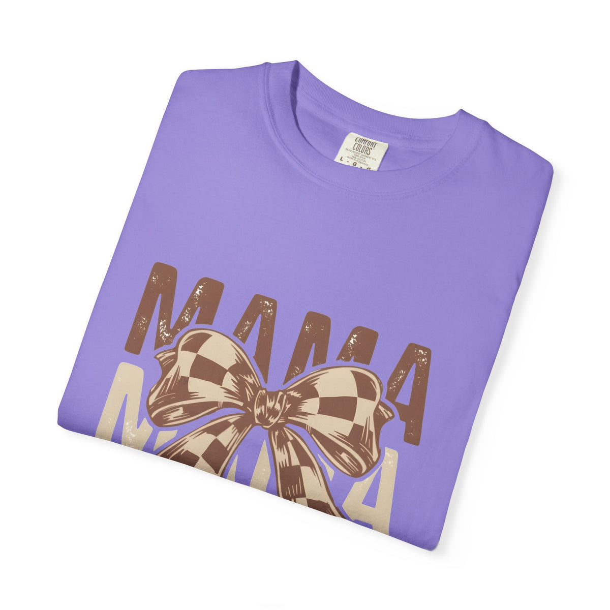 Mama Bow T-Shirt — Buffalo Check Ribbon Mom Shirt