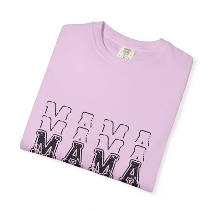 Mama Repeat Graphic T-Shirt — Vintage Outline "MAMA" Mom Tee