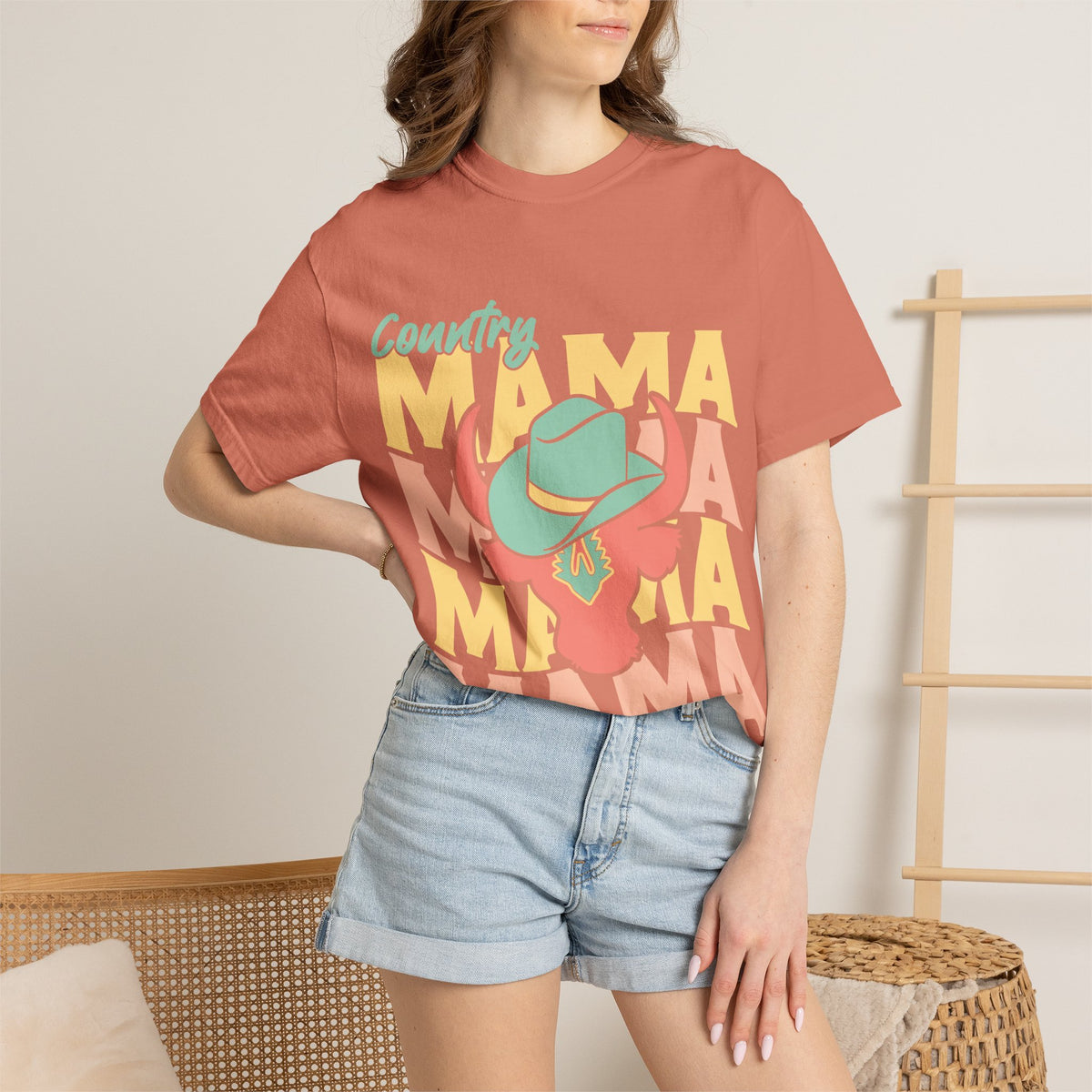 Country Mama T-Shirt — Retro Cowboy Hat Graphic Tee for Moms