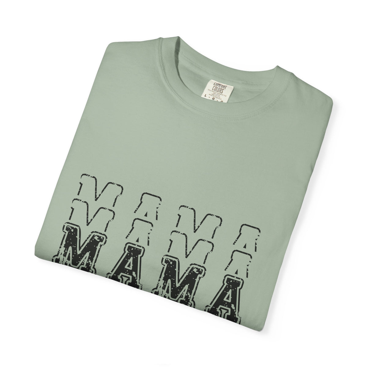 Mama Repeat Graphic T-Shirt — Vintage Outline "MAMA" Mom Tee