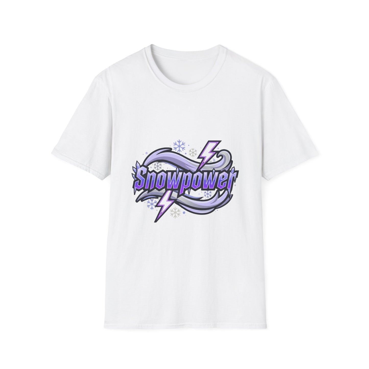 Snowpower Graphic T-Shirt — Purple Lightning Snowflake Design