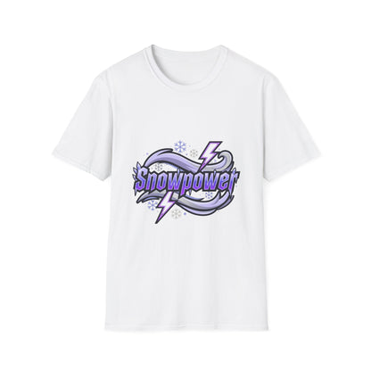 Snowpower Graphic T-Shirt — Purple Lightning Snowflake Design
