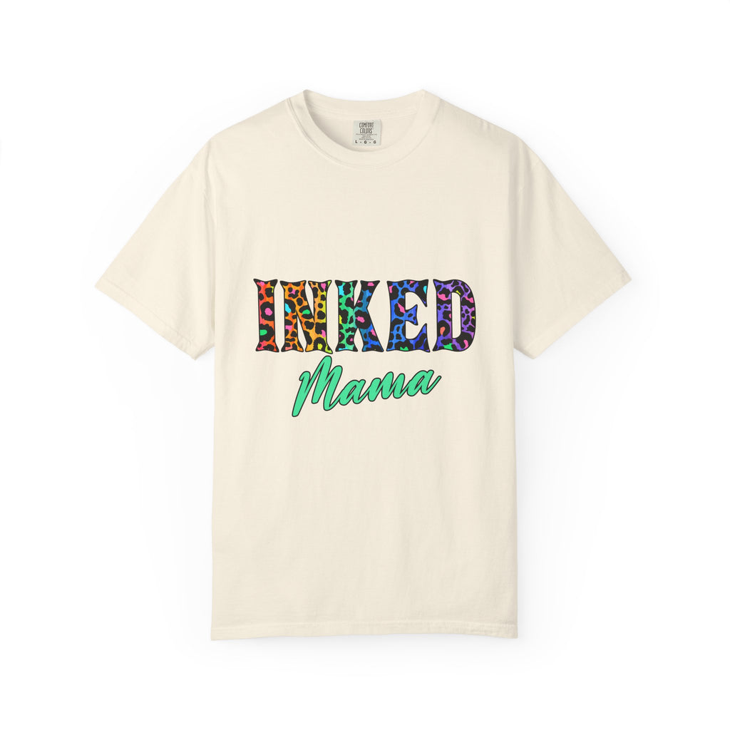 Inked Mama T-Shirt — Colorful Tattoo Script Tee for Moms