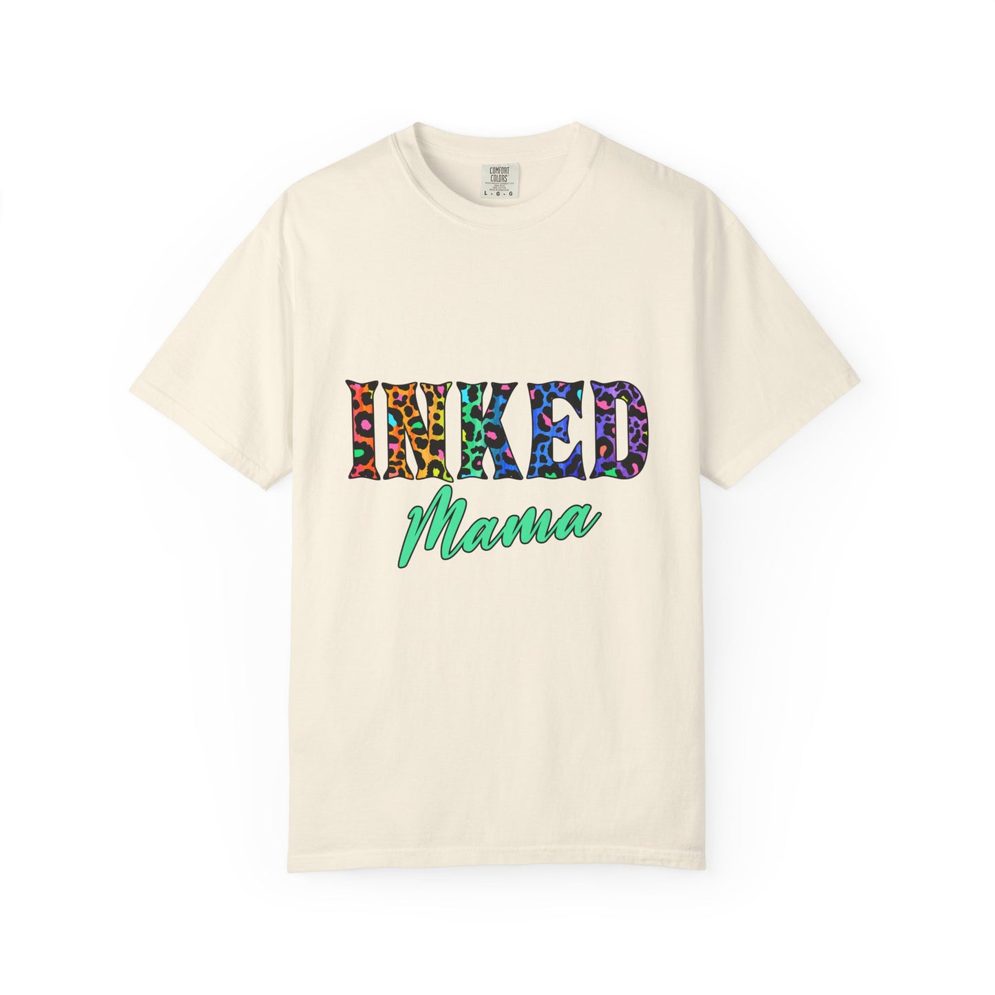 Inked Mama T-Shirt — Colorful Tattoo Script Tee for Moms