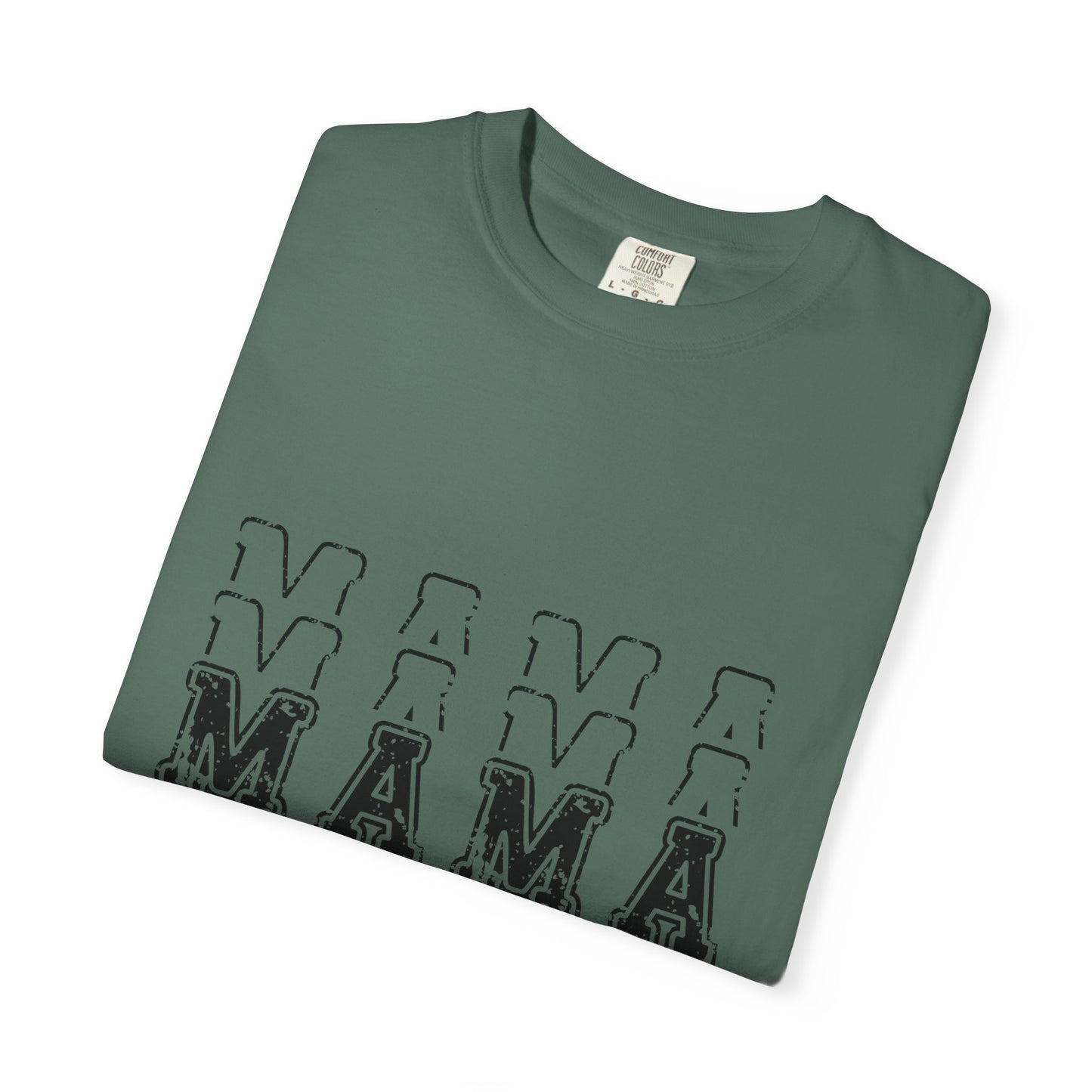 Mama Repeat Graphic T-Shirt — Vintage Outline "MAMA" Mom Tee