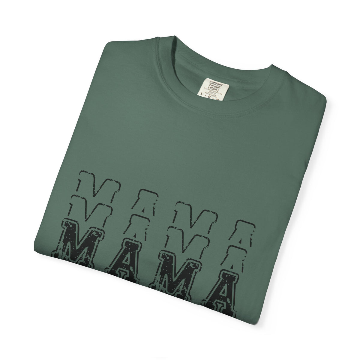 Mama Repeat Graphic T-Shirt — Vintage Outline "MAMA" Mom Tee
