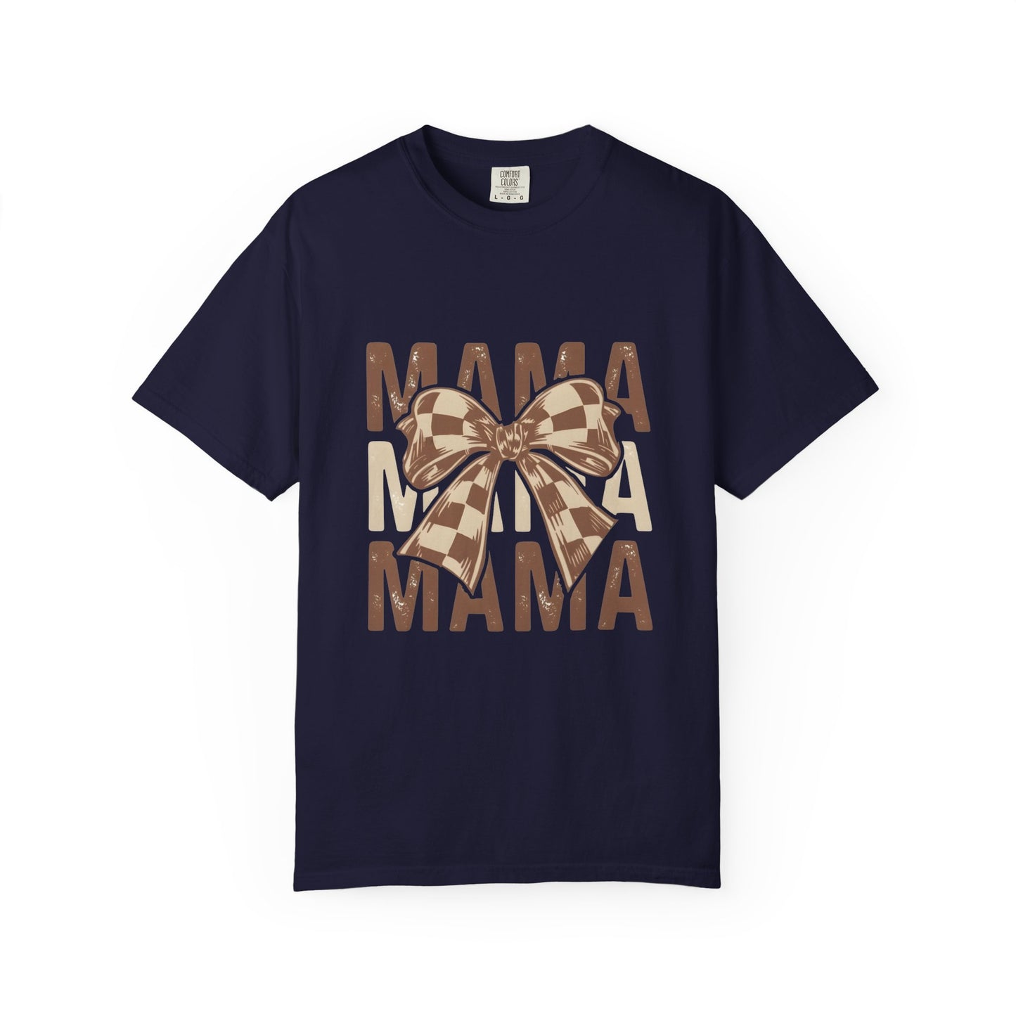 Mama Bow T-Shirt — Buffalo Check Ribbon Mom Shirt