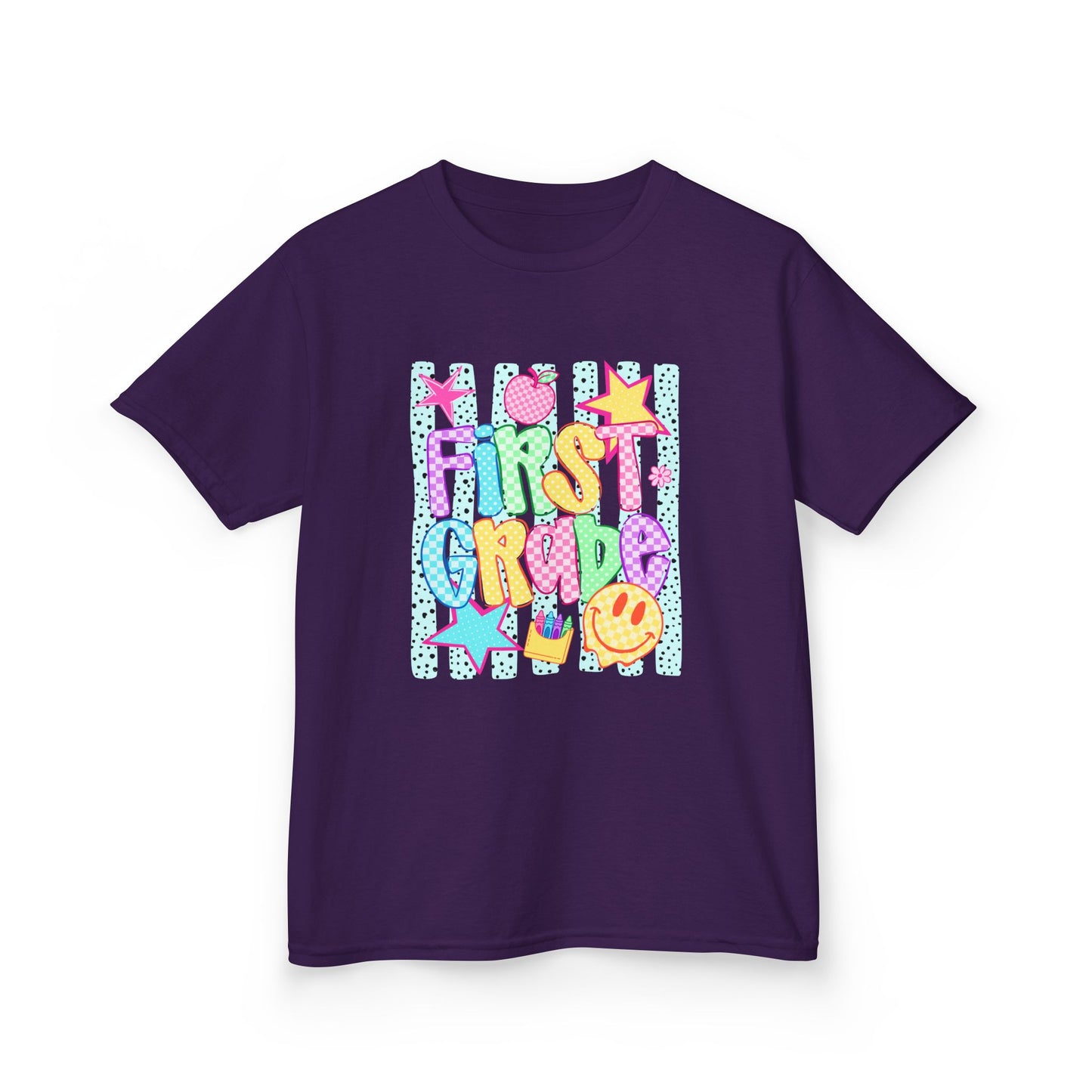 First Grade Kids T‑Shirt — Colorful Back-to-School Design
