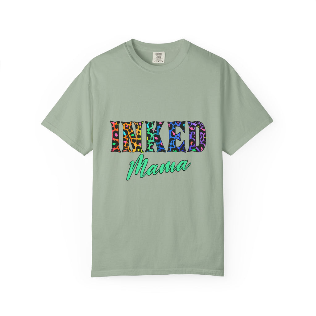 Inked Mama T-Shirt — Colorful Tattoo Script Tee for Moms