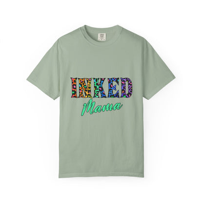 Inked Mama T-Shirt — Colorful Tattoo Script Tee for Moms
