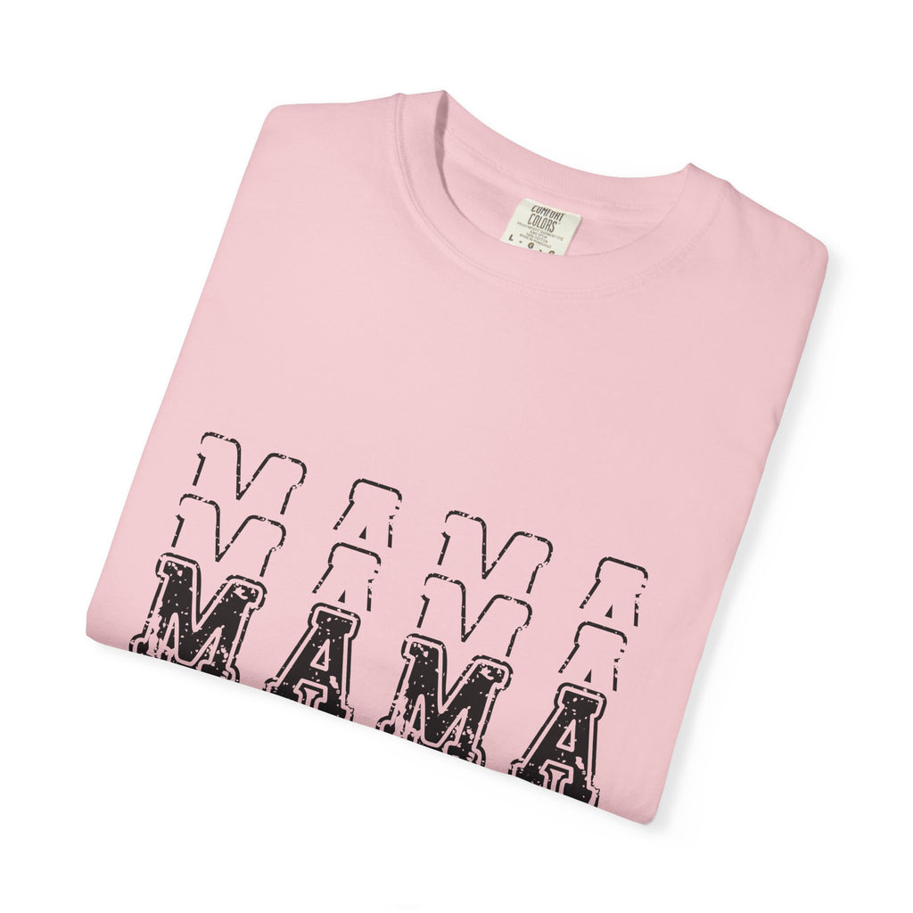 Mama Repeat Graphic T-Shirt — Vintage Outline "MAMA" Mom Tee