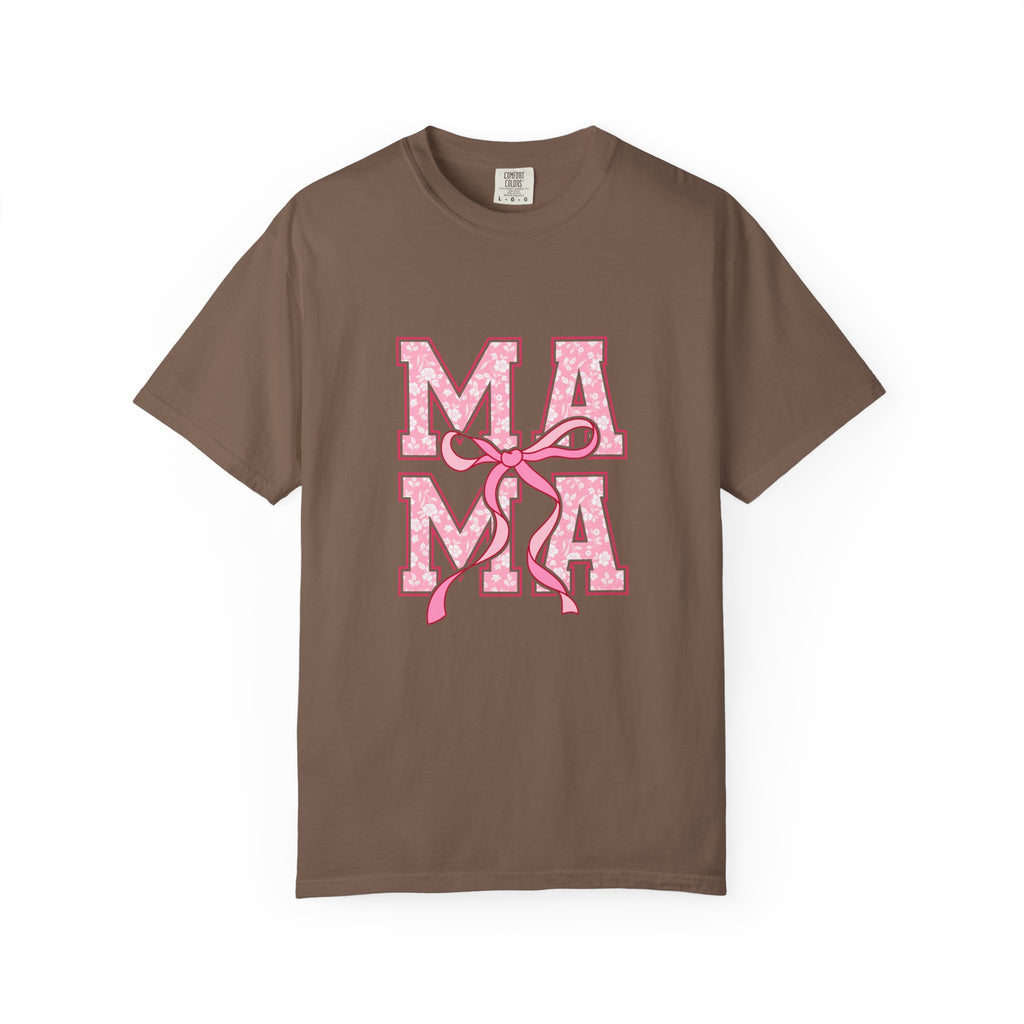 Mama Pink Floral Ribbon T-Shirt