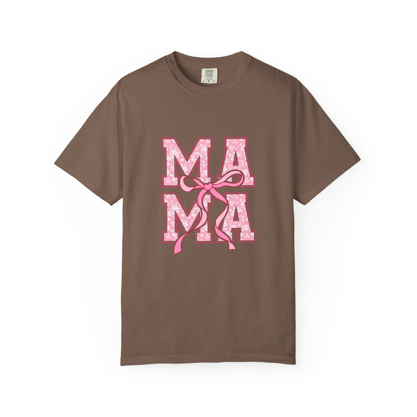 Mama Pink Floral Ribbon T-Shirt