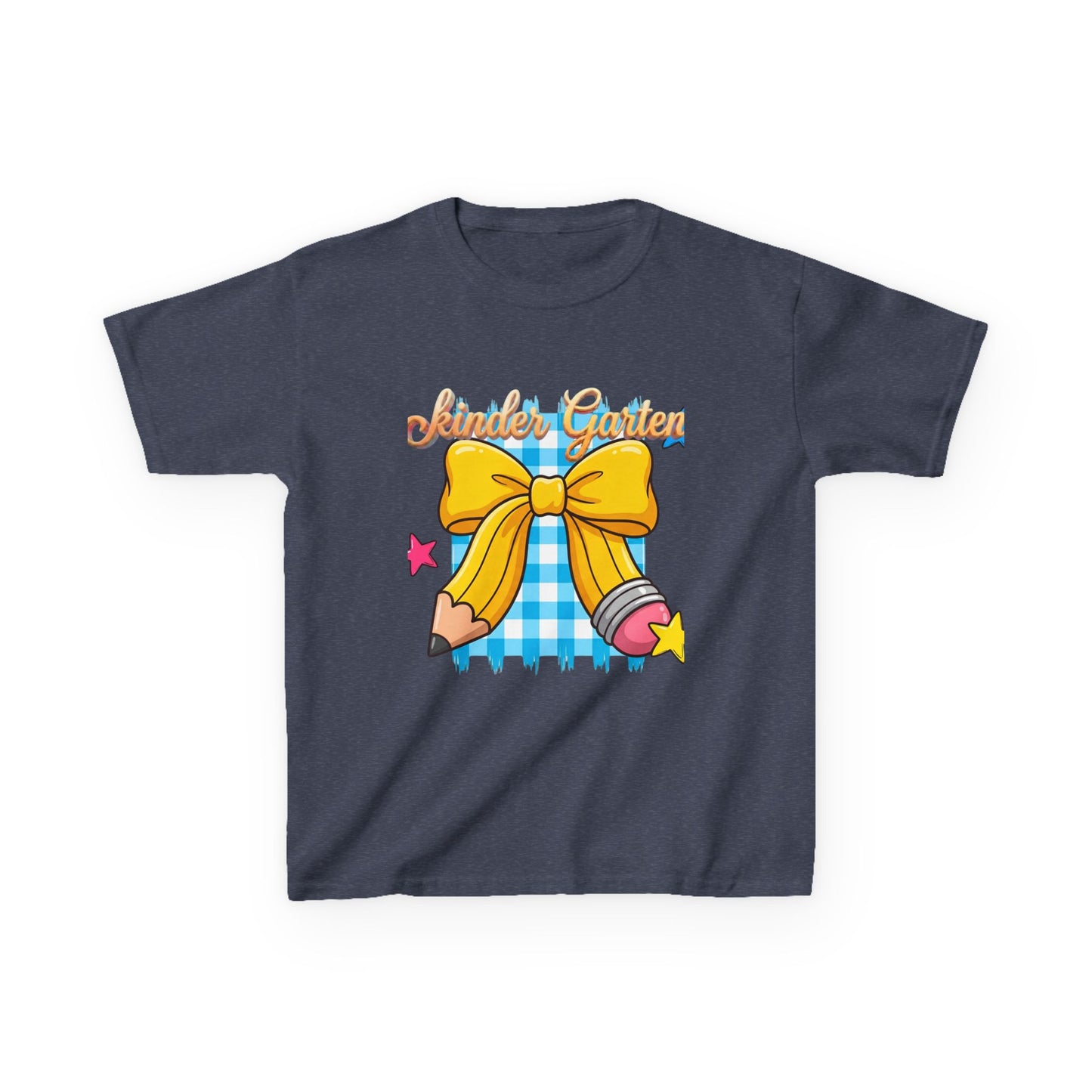 Girls Back-to-School Bow Kids Tee – Personalized Name School Pencil Design