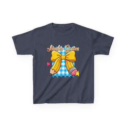 Girls Back-to-School Bow Kids Tee – Personalized Name School Pencil Design