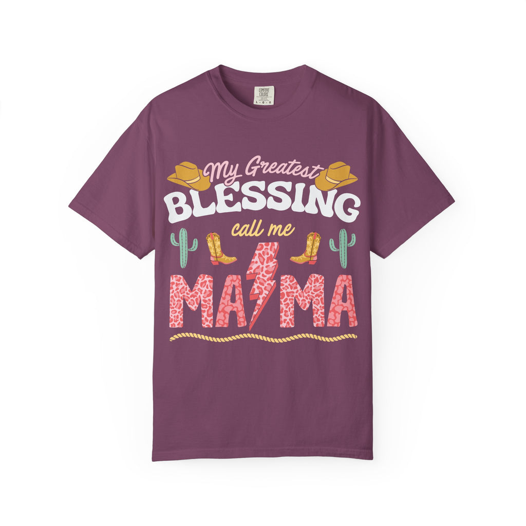 Mama T-Shirt – “My Greatest Blessing Call Me Mama” Western Cactus Graphic Tee