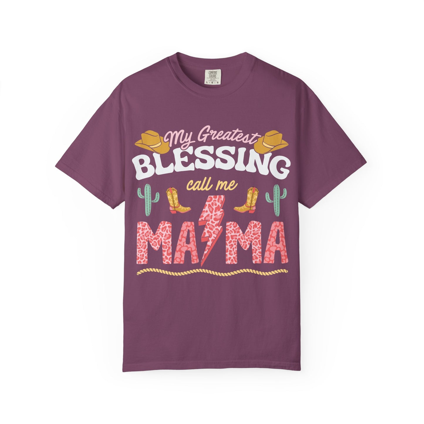 Mama T-Shirt – “My Greatest Blessing Call Me Mama” Western Cactus Graphic Tee