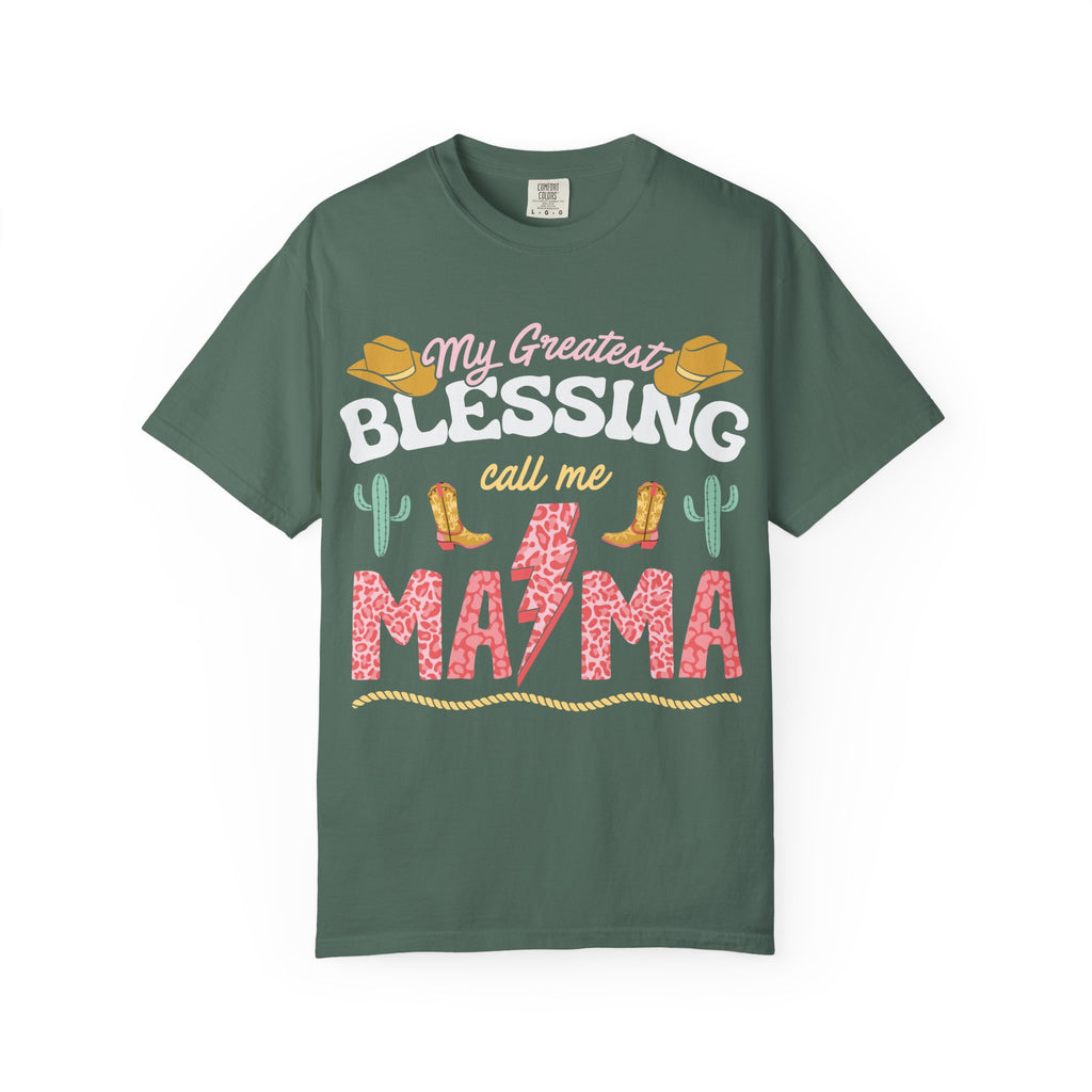Mama T-Shirt – “My Greatest Blessing Call Me Mama” Western Cactus Graphic Tee