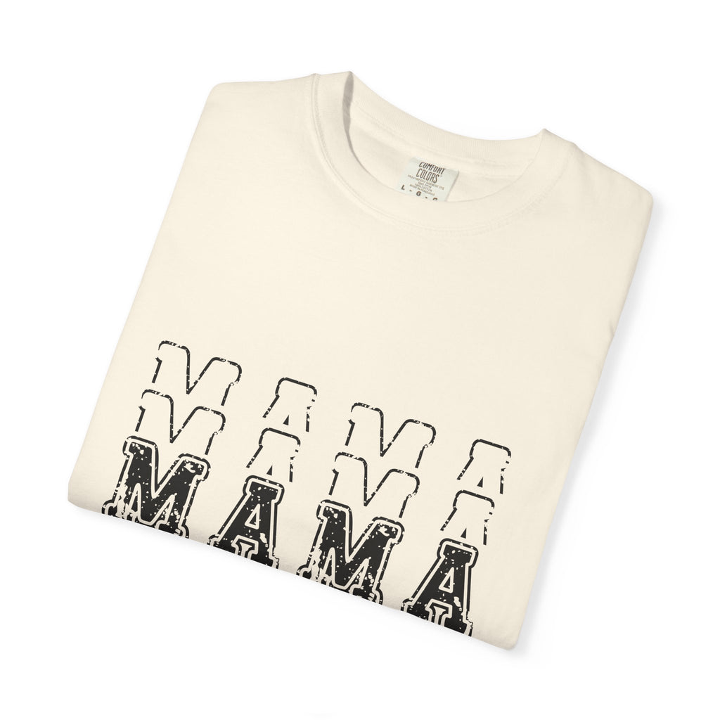 Mama Repeat Graphic T-Shirt — Vintage Outline "MAMA" Mom Tee
