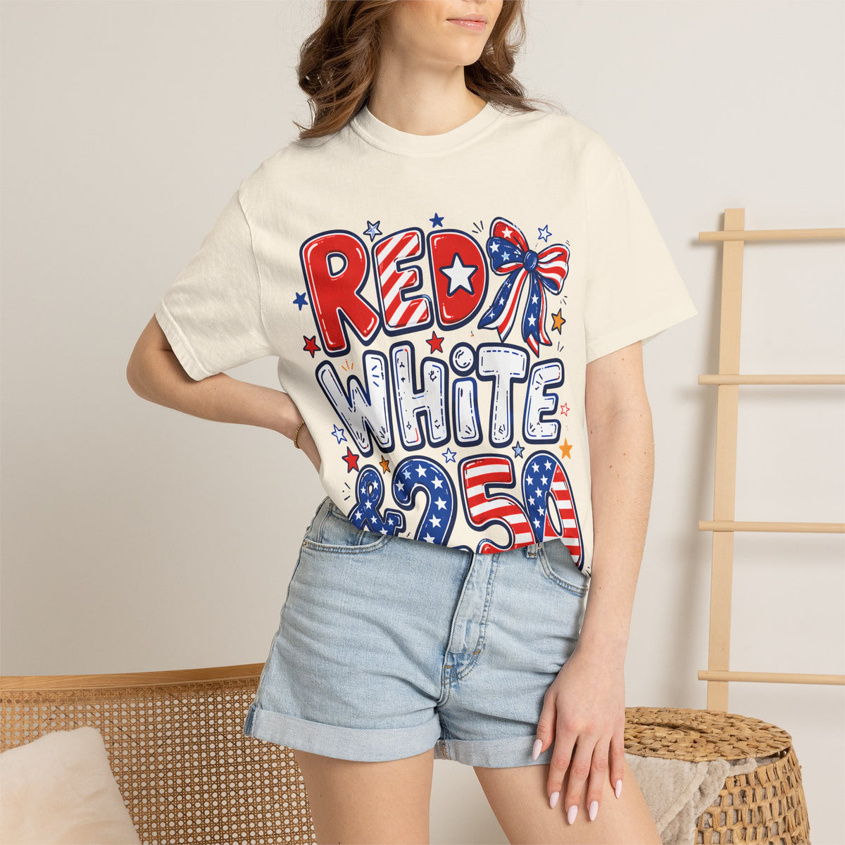 Red White & 250 Patriotic T-Shirt — 4th of July Celebration Tee