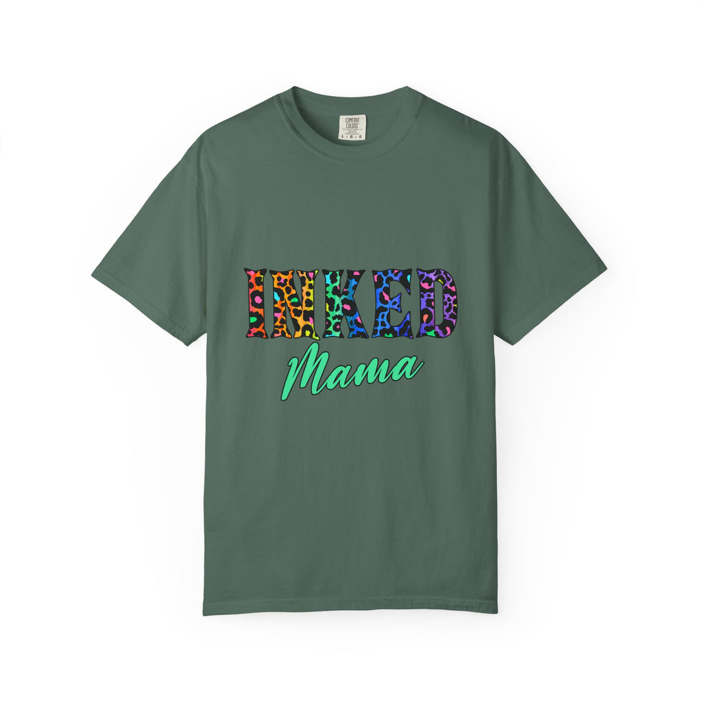 Inked Mama T-Shirt — Colorful Tattoo Script Tee for Moms