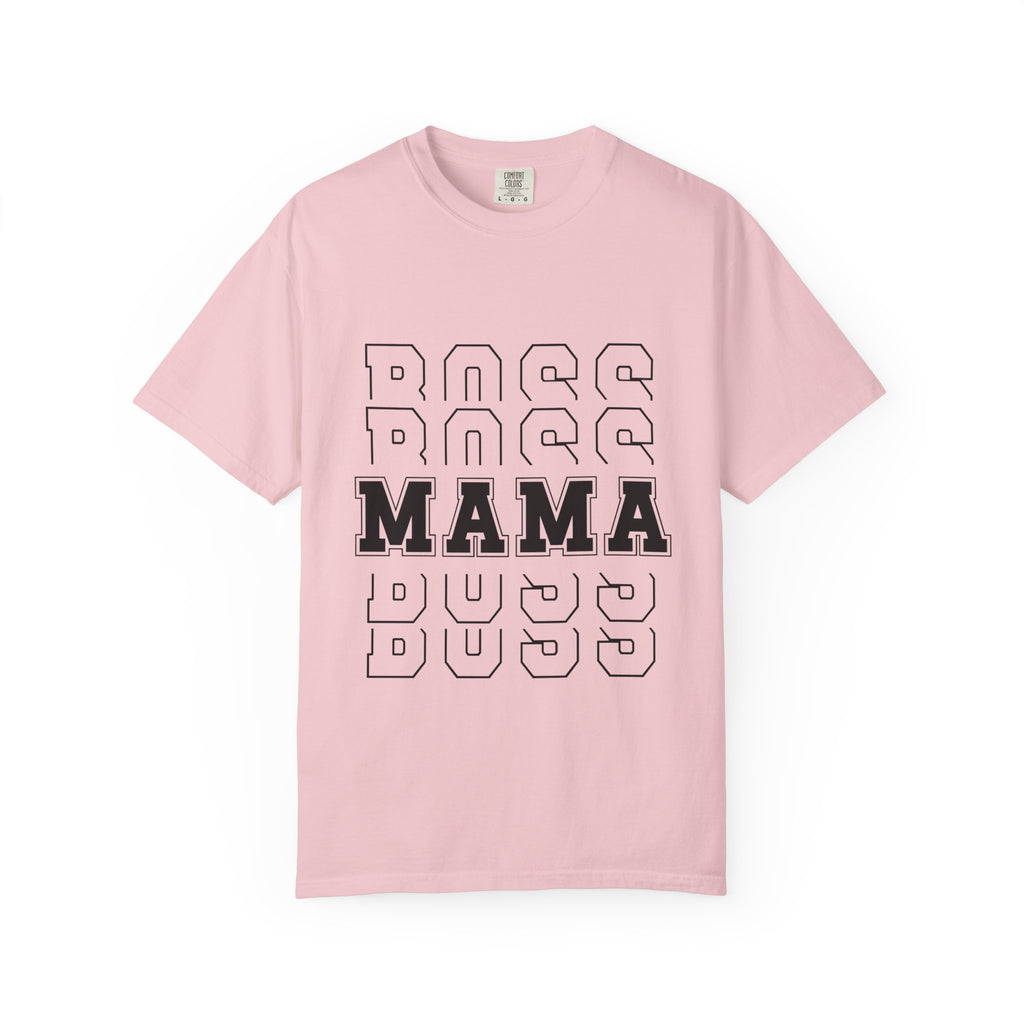 Mama Boss T-Shirt — 'MAMA' Layered Text Graphic Tee for Moms