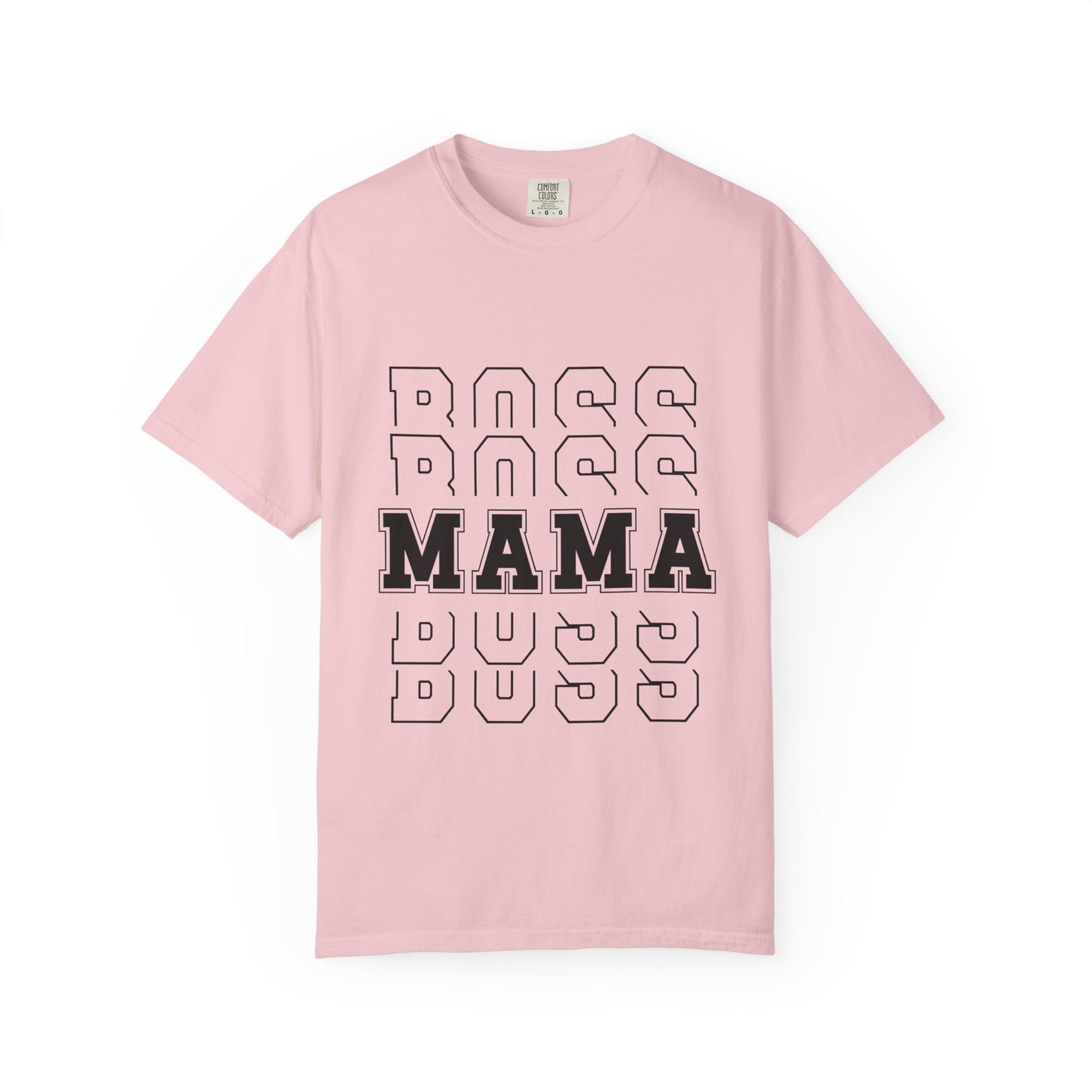 Mama Boss T-Shirt — 'MAMA' Layered Text Graphic Tee for Moms