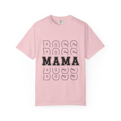 Mama Boss T-Shirt — 'MAMA' Layered Text Graphic Tee for Moms