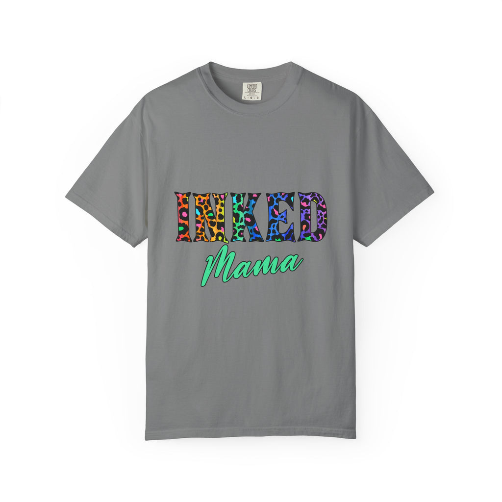 Inked Mama T-Shirt — Colorful Tattoo Script Tee for Moms