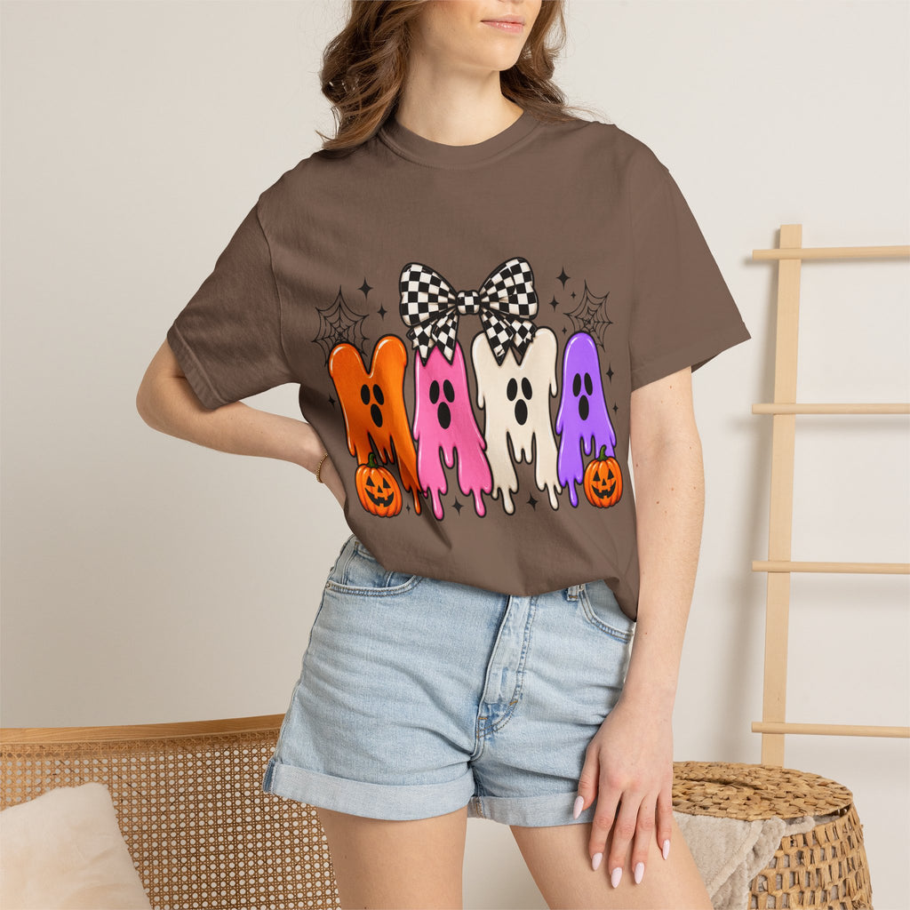 Mama Ghosts Halloween T-Shirt — Cute Spooky Mom Tee with Pumpkins