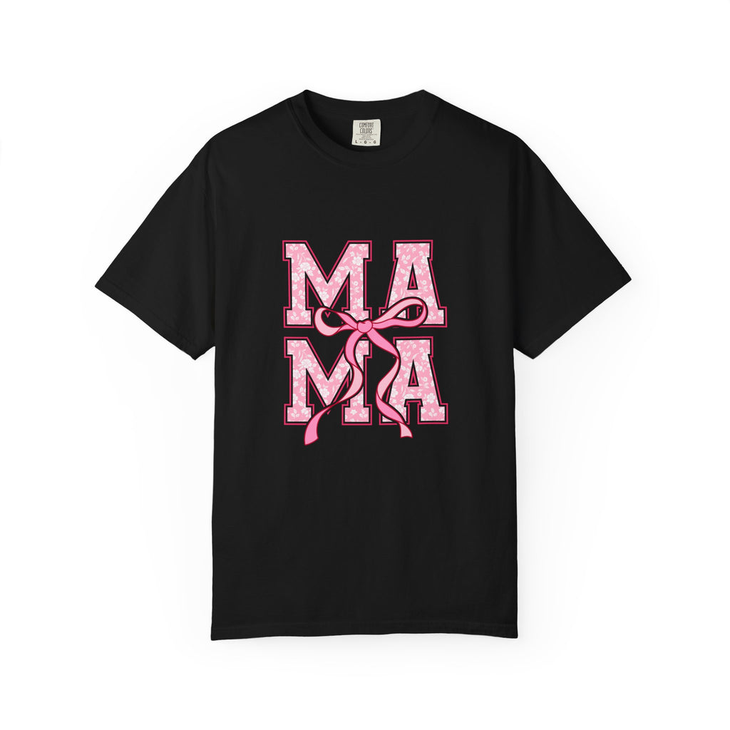 Mama Pink Floral Ribbon T-Shirt