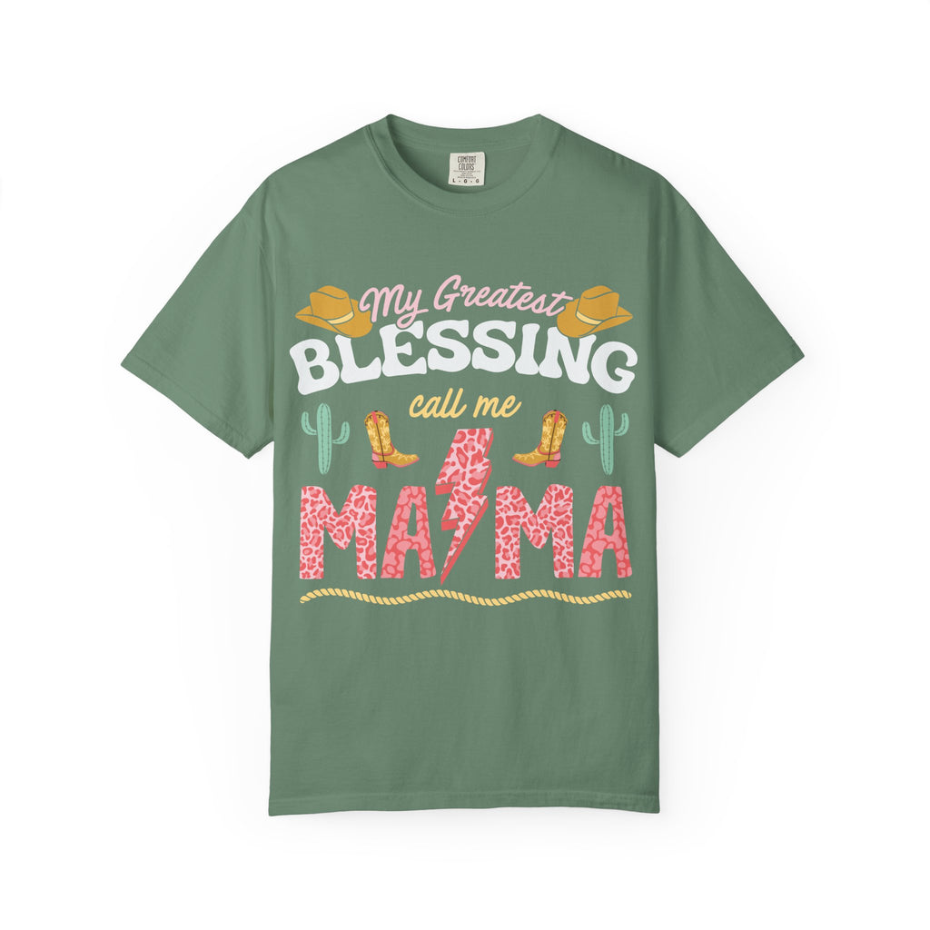 Mama T-Shirt – “My Greatest Blessing Call Me Mama” Western Cactus Graphic Tee