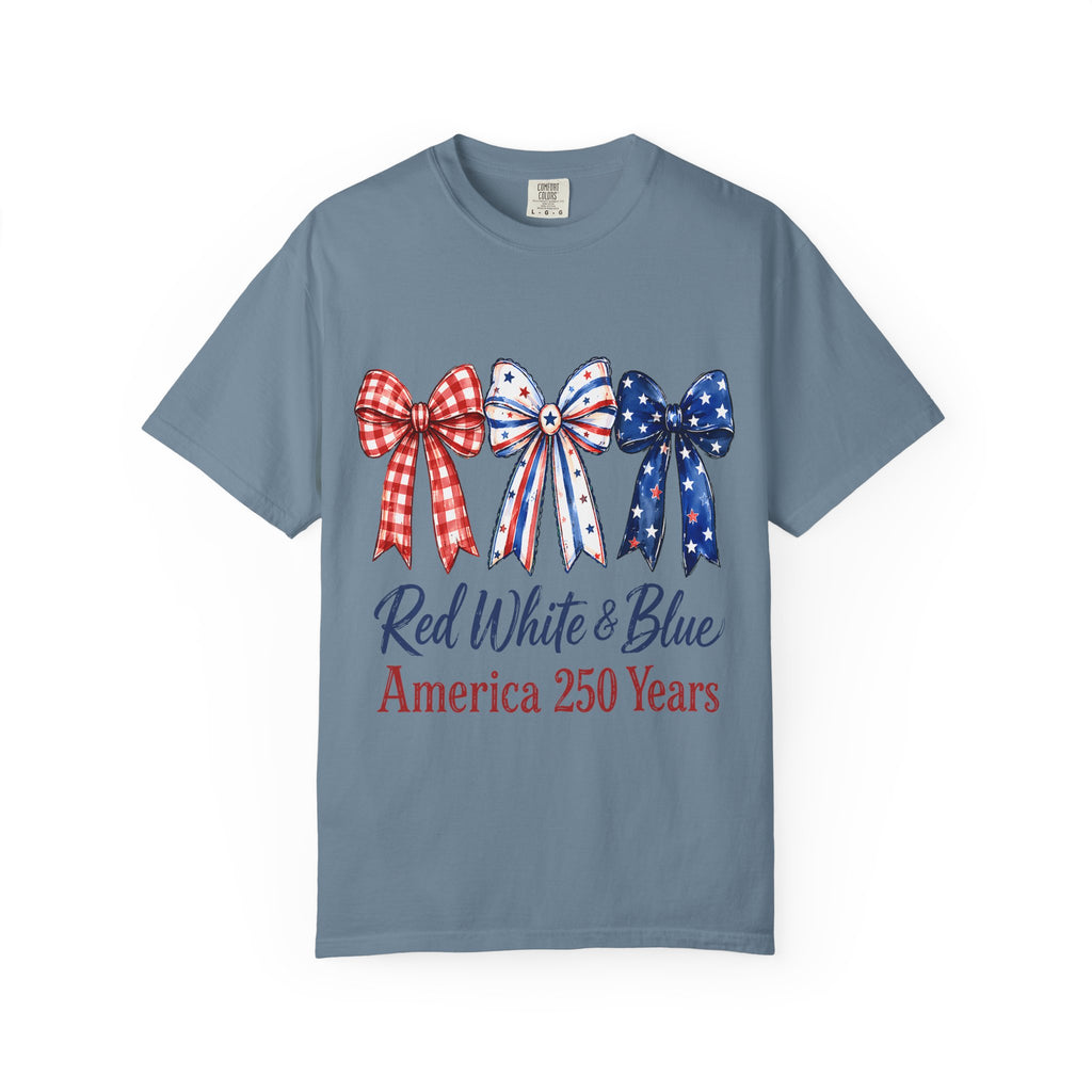 Patriotic Bows 'Red White & Blue - America 250 Years' T-Shirt