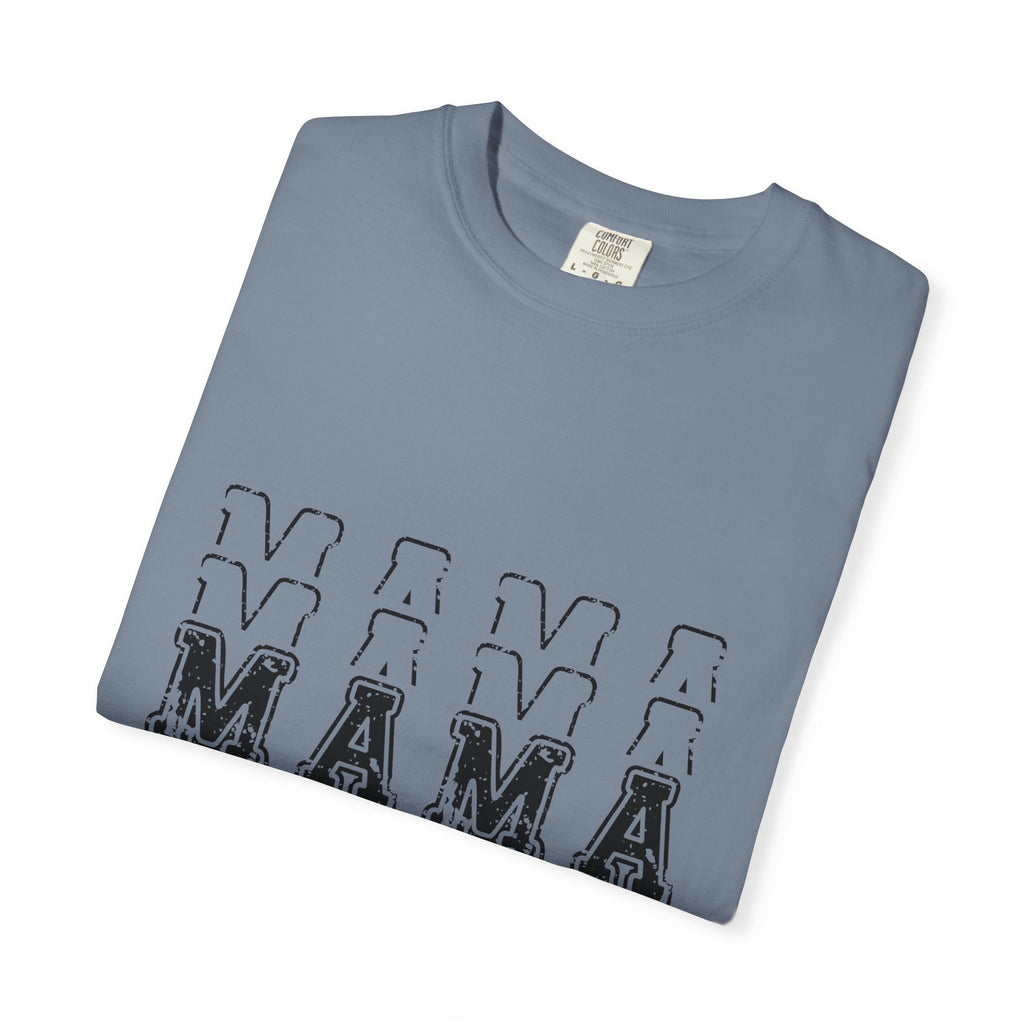 Mama Repeat Graphic T-Shirt — Vintage Outline "MAMA" Mom Tee