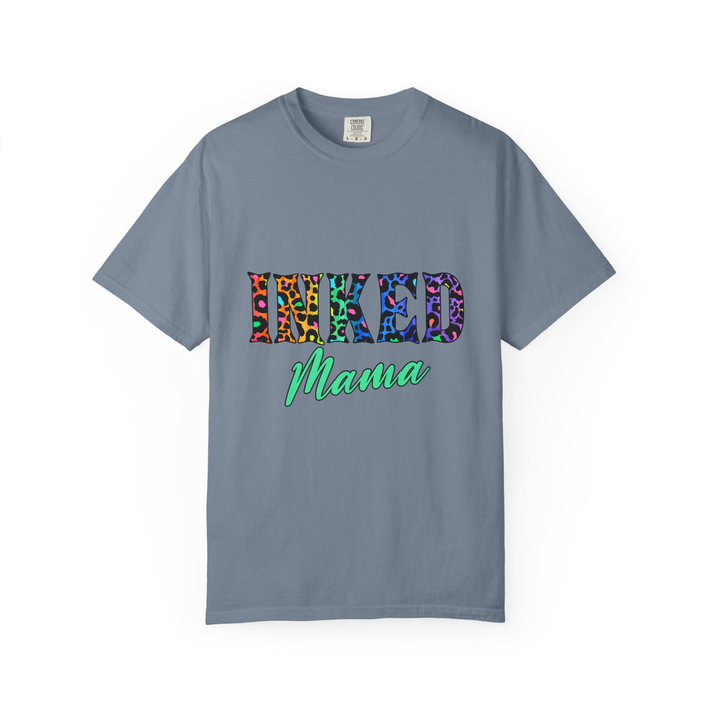 Inked Mama T-Shirt — Colorful Tattoo Script Tee for Moms