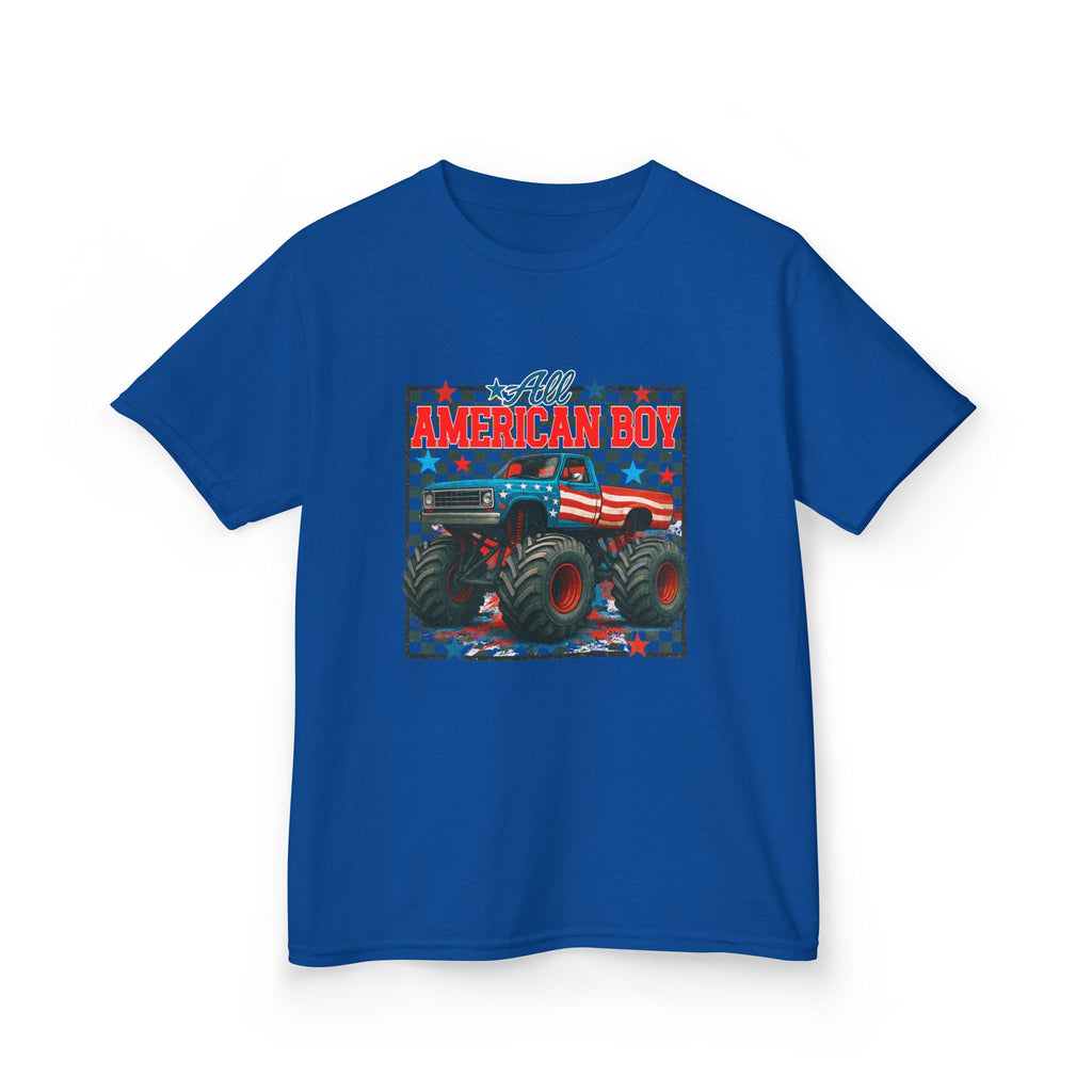 Kids Monster Truck Tee — American Boy Flag Design