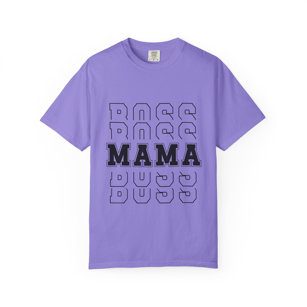 Mama Boss T-Shirt — 'MAMA' Layered Text Graphic Tee for Moms