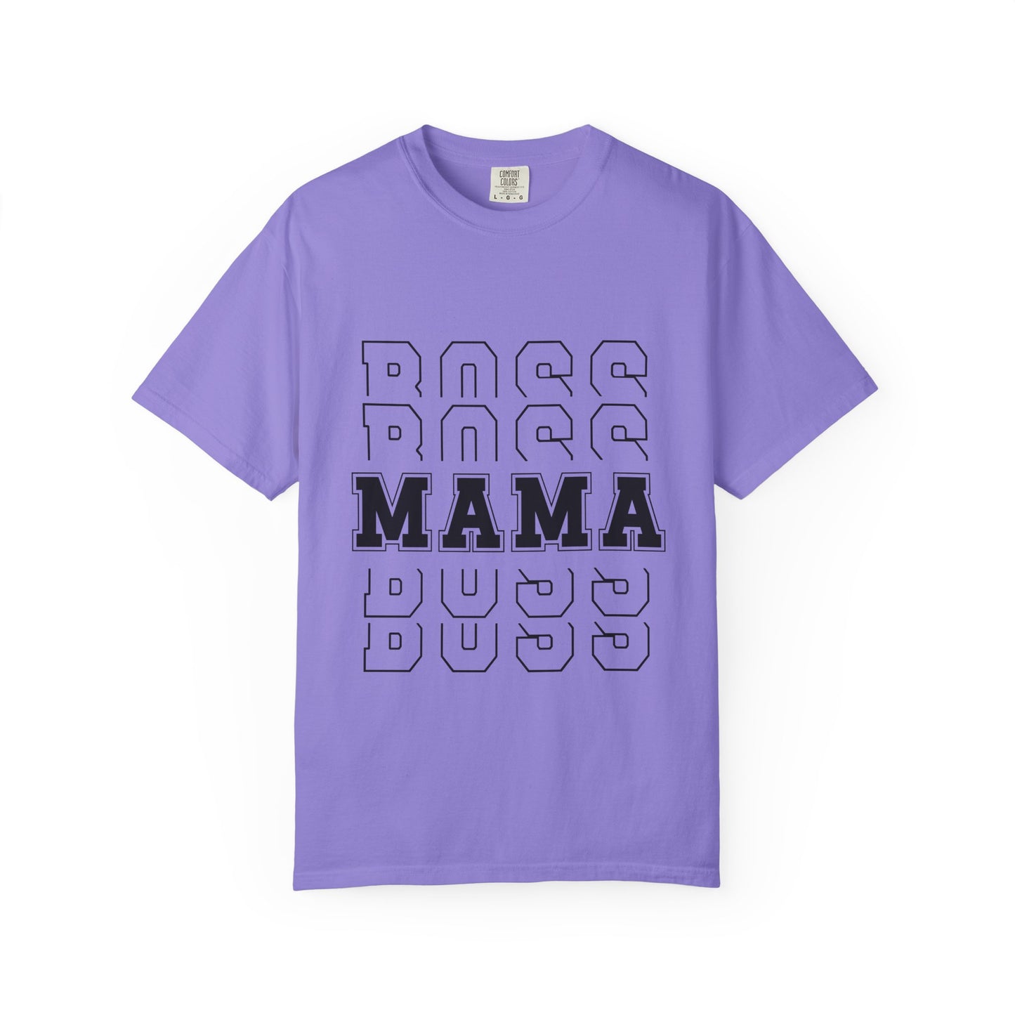 Mama Boss T-Shirt — 'MAMA' Layered Text Graphic Tee for Moms