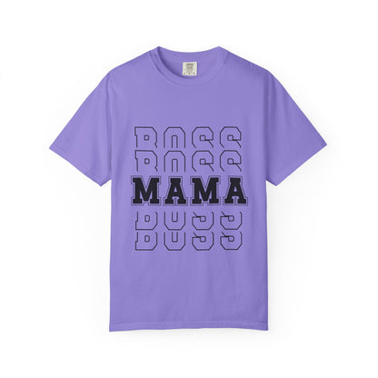 Mama Boss T-Shirt — 'MAMA' Layered Text Graphic Tee for Moms