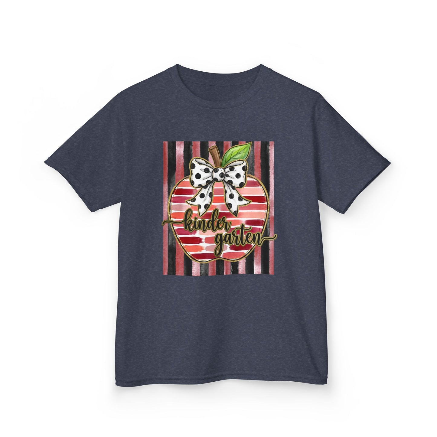 Kids Tee — "Kinder Garten" Apple Design (Back-to-School, Teacher Appreciation)