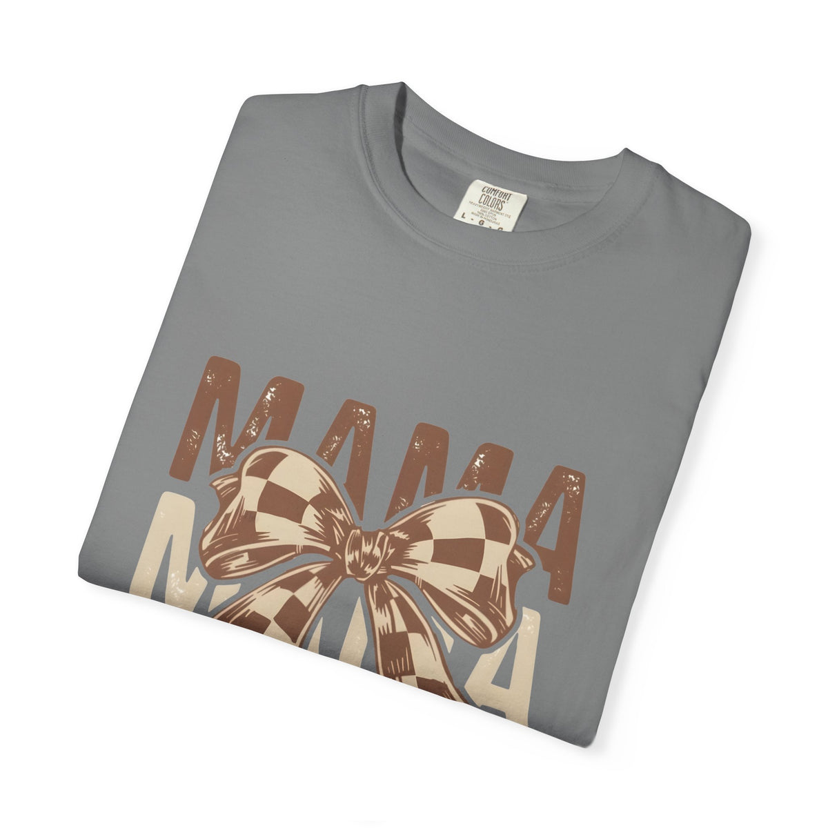 Mama Bow T-Shirt — Buffalo Check Ribbon Mom Shirt