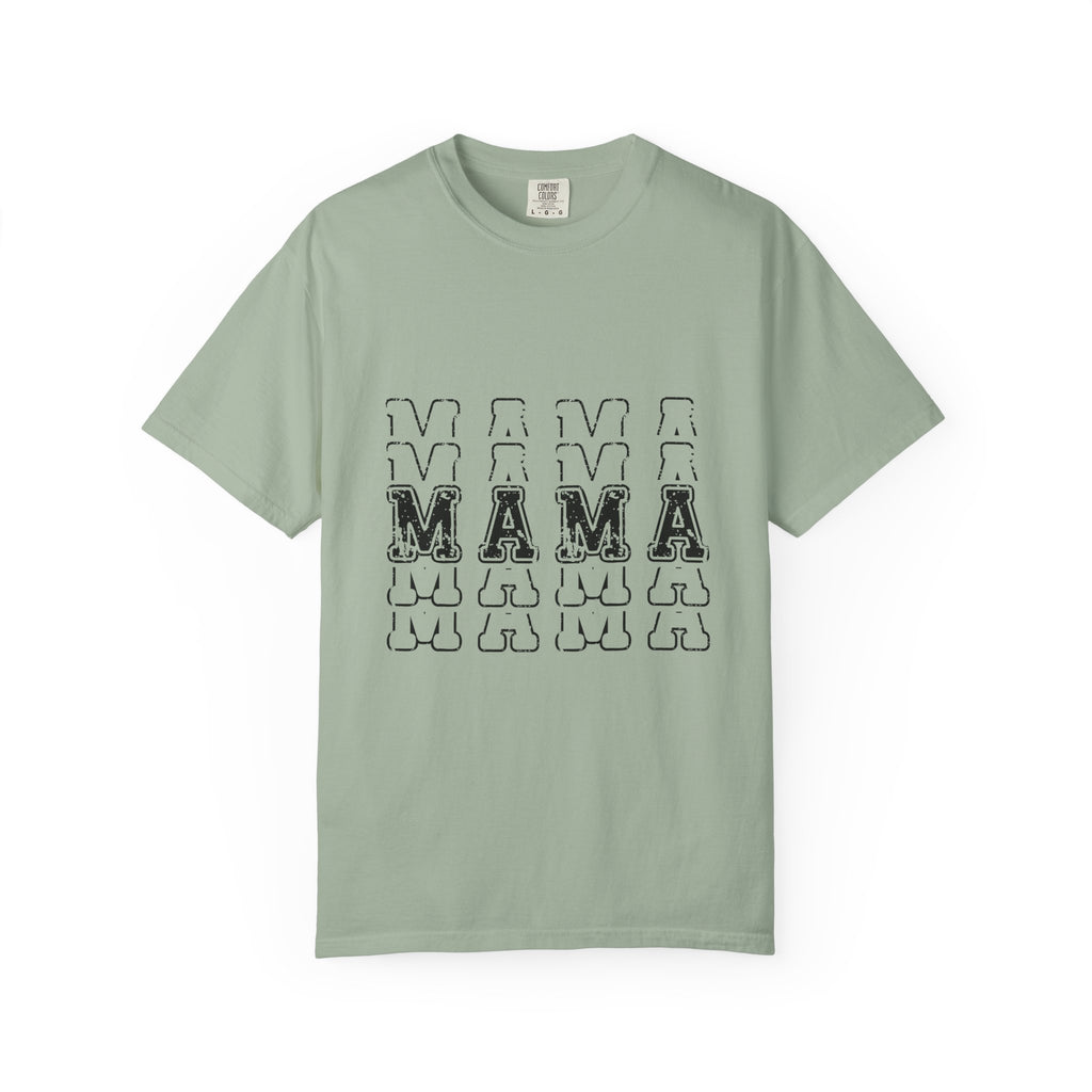 Mama Repeat Graphic T-Shirt — Vintage Outline "MAMA" Mom Tee