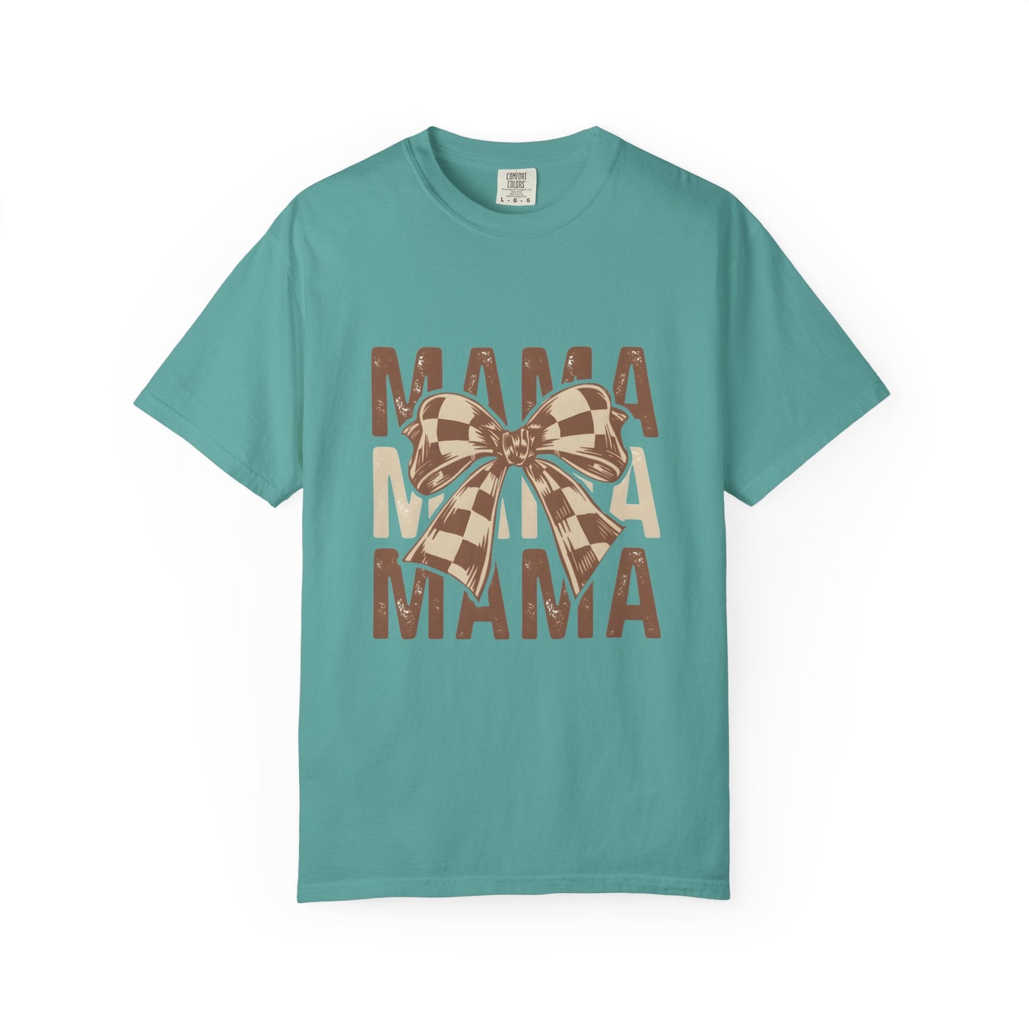 Mama Bow T-Shirt — Buffalo Check Ribbon Mom Shirt